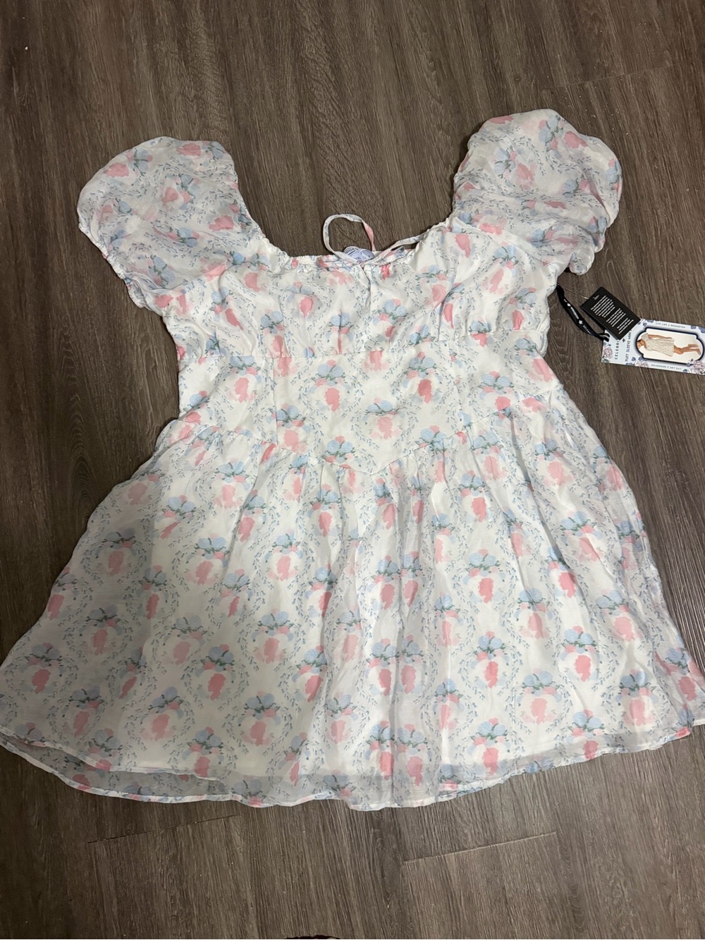Bridgerton x Celebrity Pink 2X Floral Puff Sleeve Mini Dress NWT Cottagecore